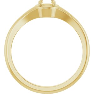 14K Yellow Gold 4.1 mm Round Ring Mounting – image 4