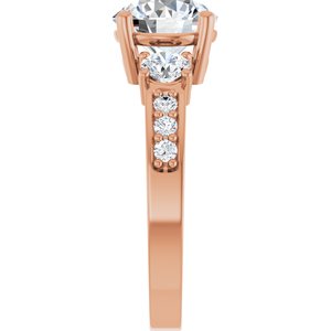18K Rose Gold 8 mm Round Ring Mounting – image 7