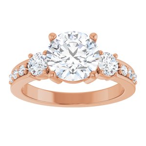 14K Rose Gold 8 mm Round Ring Mounting – image 5