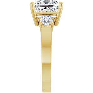 10K Yellow Gold 7.5x7.5 mm Square Ring Mounting – image 7
