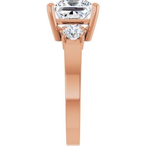 18K Rose Gold 7.5x7.5 mm Square Ring Mounting – image 7