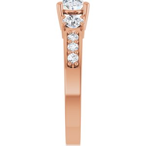 14K Rose Gold 7x5 mm Oval 1/2 CTW Natural Diamond Semi-Set Ring – image 7