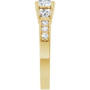 14K Yellow Gold 7x5 mm Oval 1/2 CTW Lab-Grown Diamond Semi-Set Ring – image 7