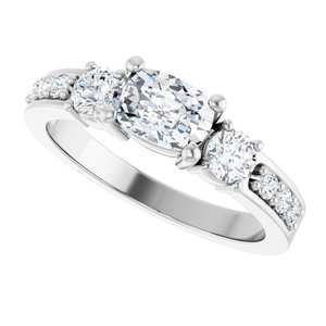 18K White Gold 6.5x4.5 mm Elongated Cushion Ring Mounting – image 8