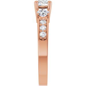 10K Rose Gold 6.5x4.5 mm Elongated Cushion Ring Mounting – image 7
