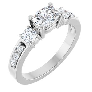 Platinum 6.5x4.5 mm Elongated Cushion Ring Mounting