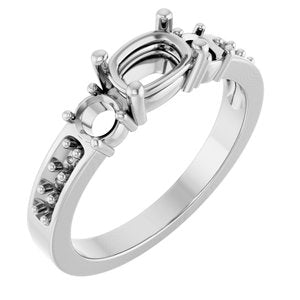 Platinum 6.5x4.5 mm Elongated Cushion Ring Mounting – image 2