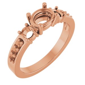 10K Rose Gold 7x5 mm Oval Ring Mounting – image 2