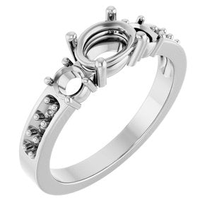 14K X1 White Gold 7x5 mm Oval Ring Mounting – image 2