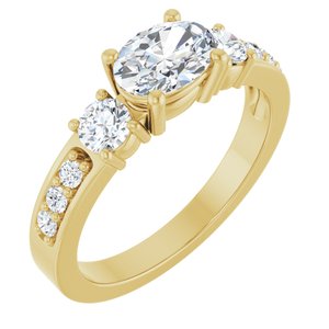 14K Yellow Gold 7x5 mm Oval 1/2 CTW Lab-Grown Diamond Semi-Set Ring