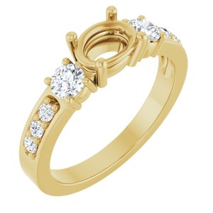 14K Yellow Gold 7x5 mm Oval 1/2 CTW Lab-Grown Diamond Semi-Set Ring – image 2