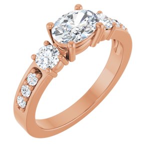 14K Rose Gold 7x5 mm Oval Ring Mounting