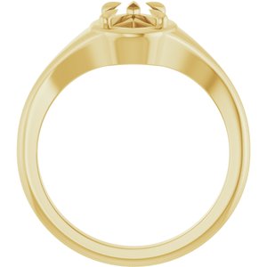 18K Yellow Gold 9x5.5 mm Pear Ring Mounting – image 4
