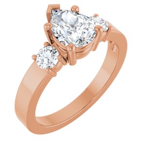 10K Rose Gold 8x6 mm Pear Ring Mounting