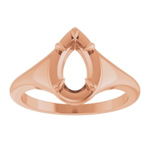 10K Rose Gold 9x5.5 mm Pear Ring Mounting – image 6