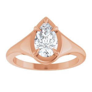 10K Rose Gold 9x5.5 mm Pear Ring Mounting – image 5