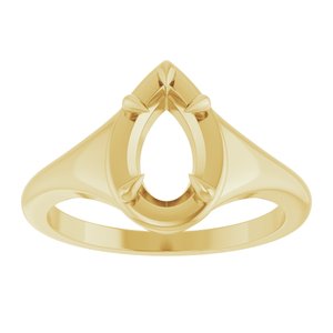 14K Yellow Gold 9x5.5 mm Pear Ring Mounting – image 6