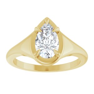 14K Yellow Gold 9x5.5 mm Pear Ring Mounting – image 5