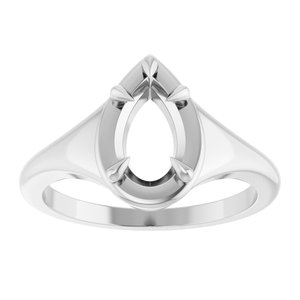14K X1 White Gold 9x5.5 mm Pear Ring Mounting – image 6