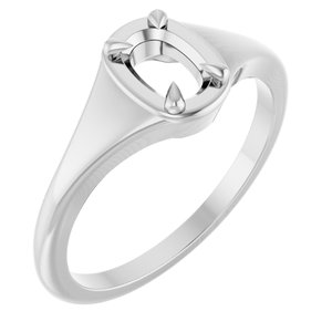 Sterling Silver 6x4 mm Elongated Cushion Ring Mounting – image 2