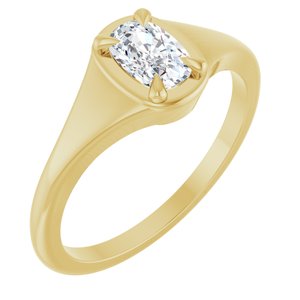 10K Yellow Gold 6x4 mm Elongated Cushion Ring Mounting