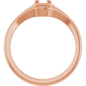 10K Rose Gold 6x4 mm Elongated Cushion Ring Mounting – image 4