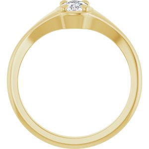14K Yellow Gold 6x4 mm Elongated Cushion Ring Mounting – image 3