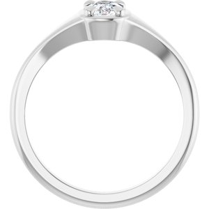 10K White Gold 6x4 mm Elongated Cushion Ring Mounting – image 3