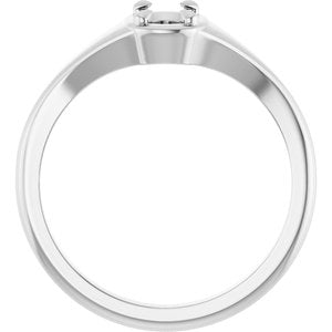 18K White Gold 6x4 mm Elongated Cushion Ring Mounting – image 4