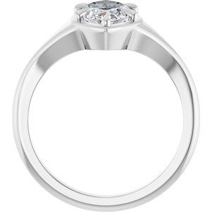 14K White Gold 12x6 mm Marquise Ring Mounting – image 3