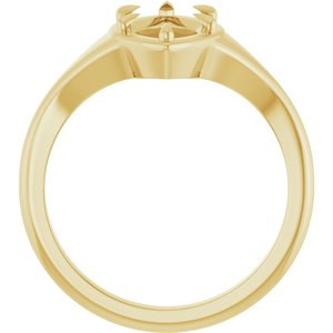 10K Yellow Gold 12x6 mm Marquise Ring Mounting – image 4