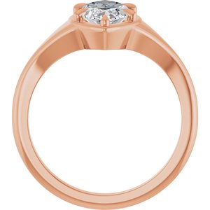 18K Rose Gold 12x6 mm Marquise Ring Mounting – image 3