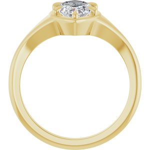 14K Yellow Gold 12x6 mm Marquise Ring Mounting – image 3