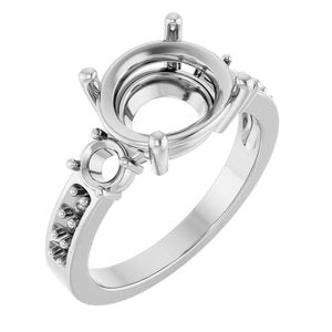 10K White Gold 11x9 mm Oval Ring Mounting – image 2