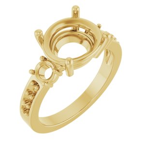 10K Yellow Gold 11x9 mm Oval Ring Mounting – image 2