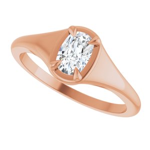 10K Rose Gold 6x4 mm Elongated Cushion Ring Mounting – image 8