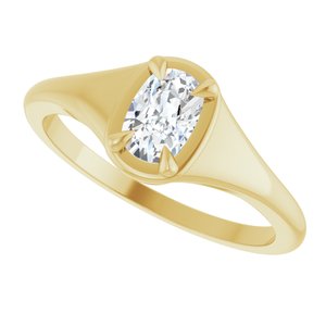 18K Yellow Gold 6x4 mm Elongated Cushion Ring Mounting – image 8