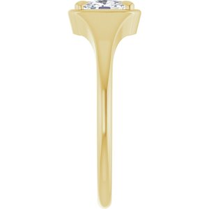 10K Yellow Gold 6x4 mm Elongated Cushion Ring Mounting – image 7
