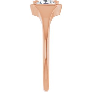 14K Rose Gold 6x4 mm Elongated Cushion Ring Mounting – image 7