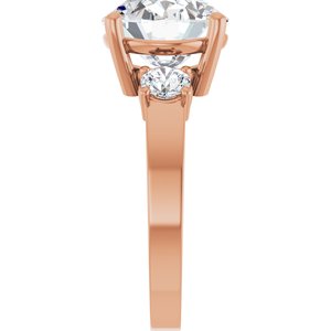 10K Rose Gold 12x10 mm Oval Ring Mounting – image 7