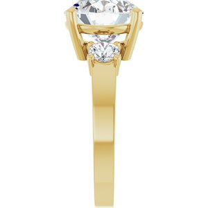 10K Yellow Gold 12x10 mm Oval Ring Mounting – image 7