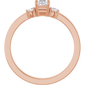 18K Rose Gold 3x3 mm Square Ring Mounting – image 3