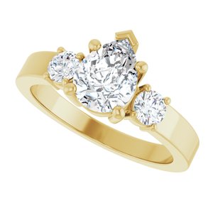 14K Yellow Gold 8x6 mm Pear Ring Mounting – image 8