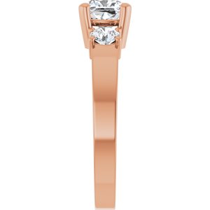 10K Rose Gold 5.5x5.5 mm Cushion Ring Mounting – image 7