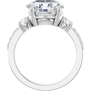 10K White Gold 11x9 mm Oval Ring Mounting – image 3