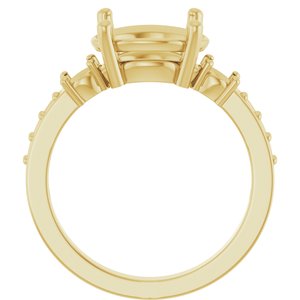 14K Yellow Gold 11x9 mm Oval Ring Mounting – image 4