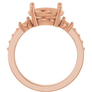 18K Rose Gold 11x9 mm Oval Ring Mounting – image 4