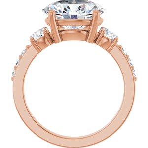 18K Rose Gold 11x9 mm Oval Ring Mounting – image 3