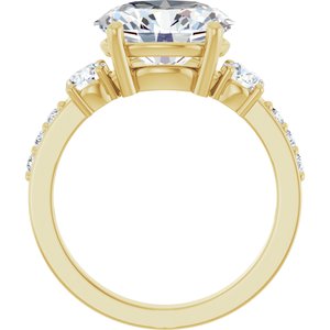 18K Yellow Gold 11x9 mm Oval Ring Mounting – image 3