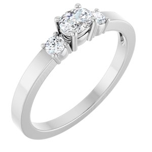 18K White Gold 4.5x3.5 mm Oval Ring Mounting